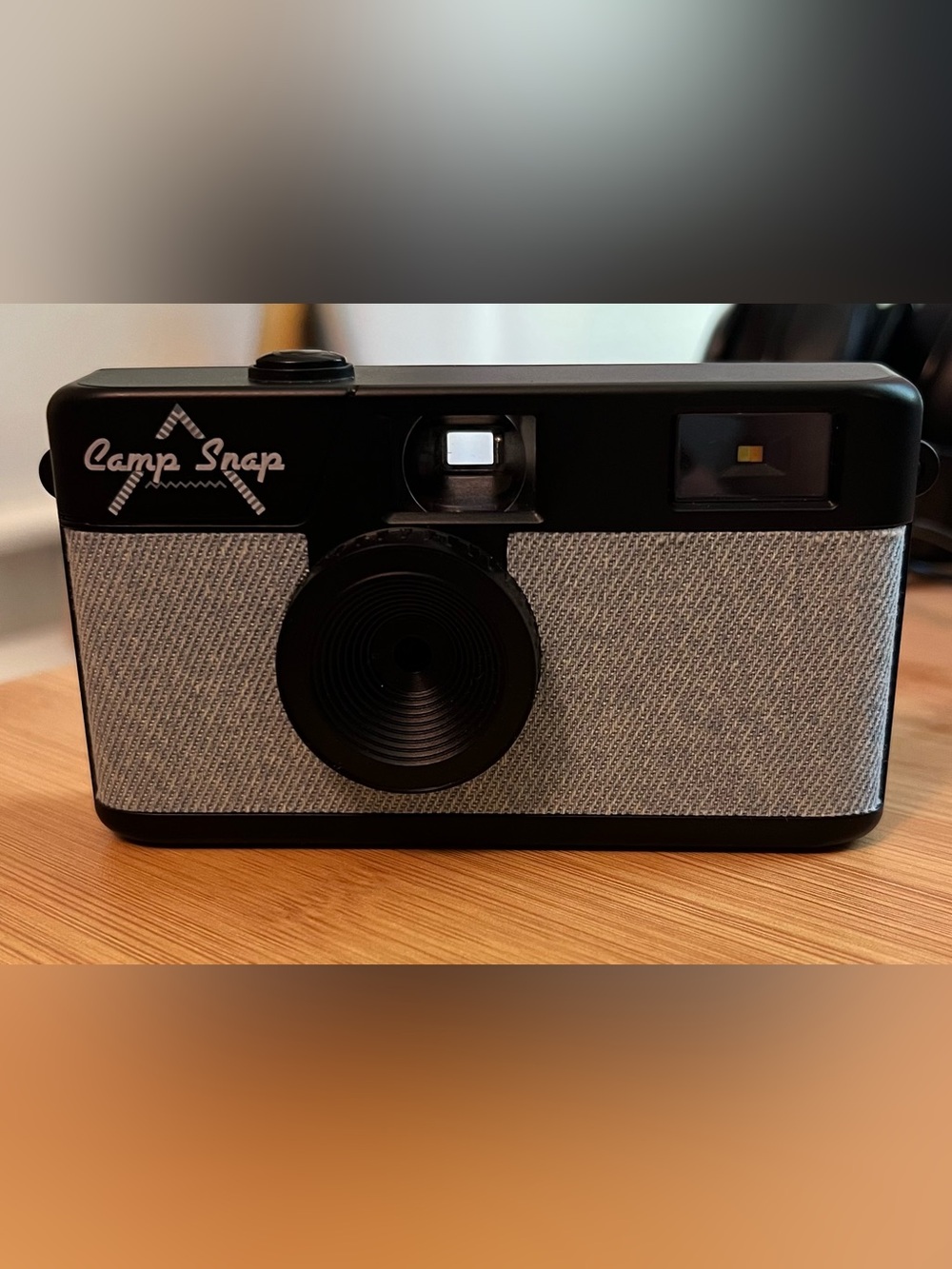 Black Fabric-Front Compact Camera-Style Laptop Accessory